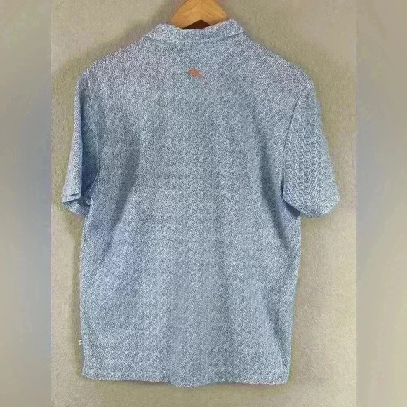 Tommy Bahama Mod Palms Geo IslandZone Polo Blue/White Men's Small - Picture 4 of 8